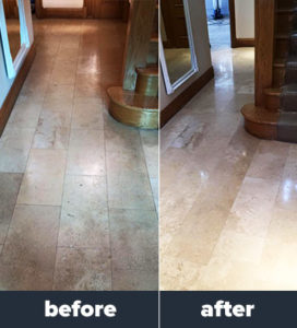 hard floor cleaning before and after